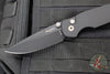 Protech TR-3 Integrity- Manual Button Lock Knife- Smooth Black Handle- Black DLC S35VN Steel Blade  INT103
