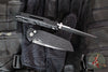 Protech TR-3 Integrity- Manual Button Lock Knife- Black Topo Pattern Handle- Stonewash Magnacut Steel Blade  INT1105-TOPO