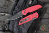 Protech TR-3 Integrity- Manual Button Lock Knife- Reptile Pattern Red Finished Handle- Black DLC Magnacut Steel Blade INT1106-REPTILE Red