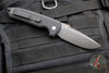 Protech Les George Rockeye Out The Side (OTS) Auto- Textured Black Handle- Smokey Gray DLC Finished D2 Steel Blade LG325-D2