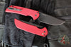 Protech Mordax Flipper- Smooth Red Finished Handle- Black DLC Magnacut Blade- Black Lip Pearl Button MX103-LTD RED