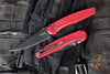 Protech Avalon- Peace Neighbor Deisgn- Manual Button Lock Knife- Knurled Red Handle- Black DLC Magnacut Steel Blade PN1103-RED