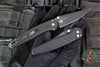 Protech Avalon- Peace Neighbor Deisgn- Manual Button Lock Knife- Knurled Black Handle- Black DLC Magnacut Steel Blade PN1103