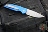 Protech TR-3 Tactical Response 3 Out The Side (OTS) Auto Knife-  Blue Grooved Handle- Blasted Finished Blade TR-3 Blue