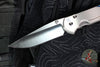 Chris Reeve Large Sebenza 31- Drop Point- Unique Graphic Titanium Handle- Amethyst Cabochon Inlay- Stonewash Magnacut Blade L31-1408-0136 V6