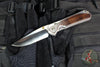 Chris Reeve Large Sebenza 31- Glass Blasted Titanium- Polished Drop Point- Macassar Ebony Wood Inlay- L31-1636 IN CPM-MAGNACUT v4