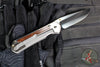Chris Reeve Large Sebenza 31- Glass Blasted Titanium- Polished Drop Point- Macassar Ebony Wood Inlay- L31-1636 IN CPM-MAGNACUT v4