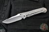 Chris Reeve Umnumzaan- LEFT HANDED- Drop Point- Glass Blasted Titanium Handle- Stonewash Magnacut Steel Blade UMN-1013