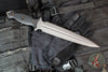 RMJ Tactical Nightshade Dagger Fixed Blade Combat Knife- Tungsten Finish- Black G-10