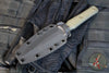 RMJ Orlando Special Dagger Fixed Blade Knife- Tungsten Finished Magnacut- Dirty Olive G-10