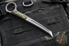 RMJ Stabby Guy- Ringed Chisel Tip- Tungsten Finished- Dirty Olive G-10- Bronze Hardware