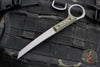 RMJ Stabby Guy- Ringed Chisel Tip- Tungsten Finished- Dirty Olive G-10- Bronze Hardware