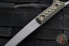 RMJ Stabby Guy- Ringed Chisel Tip- Tungsten Finished- Dirty Olive G-10- Bronze Hardware