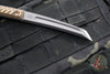 RMJ Stabby Guy- Ringed Chisel Tip- Tungsten Finished- Hyena Brown G-10- Bronze Hardware