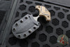RMJ Tactical BUB- Back Up Push Dagger- Double Edge- Tungsten Finish- Hyena Brown G-10