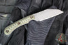 RMJ Coho- Small EDC Knife- Tungsten Gray- Dirty Olive G-10 Handle- MAGNACUT