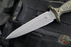 RMJ Tactical Raider Dagger Fixed Blade Combat Knife- Tungsten Finish- Dirty Olive Green G-10