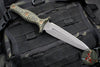 RMJ Tactical Raider Dagger Fixed Blade Combat Knife- Tungsten Finish- Dirty Olive Green G-10