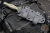 RMJ Tactical Raider Dagger Fixed Blade Combat Knife- Tungsten Finish- Dirty Olive Green G-10