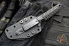 RMJ Unmei Fixed Blade Knife- Tungsten Finished-  Black G-10 Handle