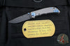 Spartan Blades- Harsey 3.25" Folder- Stonewashed Titanium- Chad Nichols Damascus Blade- Blue HW SF10DMBL v2