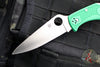 Spyderco Endura Lockback Knife- Green FRN Handle- Satin Flat Ground Blade C10FPGR