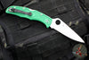 Spyderco Endura Lockback Knife- Green FRN Handle- Satin Flat Ground Blade C10FPGR