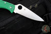 Spyderco Endura Lockback Knife- Green FRN Handle- Satin Flat Ground Blade C10FPGR