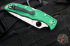 Spyderco Endura Lockback Knife- Green FRN Handle- Satin Flat Ground Blade C10FPGR