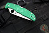 Spyderco Endura Lockback Knife- Green FRN Handle- Satin Flat Ground Blade C10FPGR