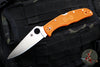 Spyderco Endura Lockback Knife- Orange FRN Handle- Satin Flat Ground Blade C10FPOR