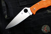 Spyderco Endura Lockback Knife- Orange FRN Handle- Satin Flat Ground Blade C10FPOR