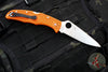 Spyderco Endura Lockback Knife- Orange FRN Handle- Satin Flat Ground Blade C10FPOR