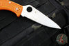 Spyderco Endura Lockback Knife- Orange FRN Handle- Satin Flat Ground Blade C10FPOR