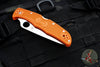 Spyderco Endura Lockback Knife- Orange FRN Handle- Satin Flat Ground Blade C10FPOR