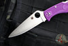 Spyderco Endura Lockback Folder- Purple FRN Handle- Satin Flat Ground Blade C10FPPR