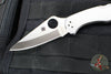 Spyderco Delica- Stainless Steel Handle- VG-10 Satin Flat Ground Plain Edge Blade C11P