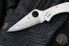 Spyderco Delica- Titanium Handle- Damascus Flat Ground Blade Lockback C11TIPD v2