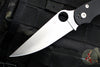 Spyderco Military Folding Knife- Compression Lock- Modified Clip Point- Black G-10- Satin Blade C36GP2
