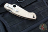 Spyderco Military Folding Knife- Modified Clip Point- Brown Micarta Handle- Satin CRU-WEAR Steel Blade C36MPCW2