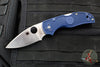 Spyderco Native 5 Blue Handle Satin SPY27 Flat Ground Lockback Knife C41PCBL5