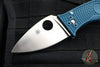 Spyderco Lil' Temperance- Teal Blue FRN Handle- Satin K390 Steel Blade