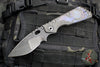 Mick Strider Custom XL-Grandpa Finished Drop Point Nightmare Grind- Double Flamed Ti Handles- Winged Skull Graphic