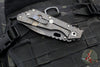 Mick Strider Custom XL-Grandpa Finished Drop Point Nightmare Grind- Double Flamed Ti Handles- Winged Skull Graphic