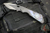 Mick Strider Custom XL-Grandpa Finished Spear Point- Double Flamed Ti Handles- Winged Skull Graphic