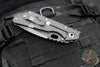 Mick Strider Custom XL-Grandpa Finished Bellied Spear Point- Double Flamed Ti Handles- Winged Skull Graphic