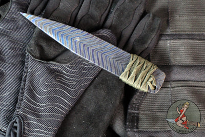 Strider Nail- Titanium- Flamed And Blued- Green Cord