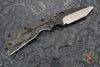 SMF Folder- Tanto Edge- White Finished Aluminum/Flamed Titanium Handle- Black Two-one Blade