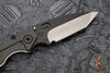 SMF Folder- Tanto Edge- White Finished Aluminum/Flamed Titanium Handle- Black Two-one Blade