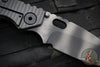 Strider Knives SnG Folder- Drop Point- Gray Finished Aluminum Flag Handle- Flamed Titanium Lock Side- Tiger Strip Finished CTS-XHP Steel Blade